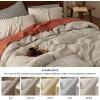 imageBedsure Linen Duvet Cover King Size  Linen Cotton Blend Bedding Set Soft ampamp Cozy 3 Pieces 1 Duvet Cover 104x90 Inches and 2 Pillowcases Natural Color Cooling Bedding Comforter Sold Separately32  Linen No Comforter