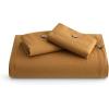 imageBedsure Linen Duvet Cover King Size  Linen Cotton Blend Bedding Set Soft ampamp Cozy 3 Pieces 1 Duvet Cover 104x90 Inches and 2 Pillowcases Natural Color Cooling Bedding Comforter Sold Separately08  Pumpkin Yellow No Comforter
