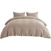 imageBedsure Linen Duvet Cover King Size  Linen Cotton Blend Bedding Set Soft ampamp Cozy 3 Pieces 1 Duvet Cover 104x90 Inches and 2 Pillowcases Natural Color Cooling Bedding Comforter Sold Separately16 Warm Tan No Comforter