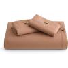 imageBedsure Linen Duvet Cover King Size  Linen Cotton Blend Bedding Set Soft ampamp Cozy 3 Pieces 1 Duvet Cover 104x90 Inches and 2 Pillowcases Natural Color Cooling Bedding Comforter Sold Separately18  Camel No Comforter