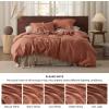 imageBedsure Linen Duvet Cover King Size  Linen Cotton Blend Bedding Set Soft ampamp Cozy 3 Pieces 1 Duvet Cover 104x90 Inches and 2 Pillowcases Natural Color Cooling Bedding Comforter Sold Separately19  Burnt Orange No Comforter