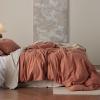 imageBedsure Linen Duvet Cover King Size  Linen Cotton Blend Bedding Set Soft ampamp Cozy 3 Pieces 1 Duvet Cover 104x90 Inches and 2 Pillowcases Natural Color Cooling Bedding Comforter Sold Separately19  Burnt Orange No Comforter