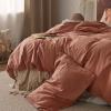 imageBedsure Linen Duvet Cover King Size  Linen Cotton Blend Bedding Set Soft ampamp Cozy 3 Pieces 1 Duvet Cover 104x90 Inches and 2 Pillowcases Natural Color Cooling Bedding Comforter Sold Separately19  Burnt Orange No Comforter