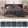 imageBedsure Linen Duvet Cover King Size  Linen Cotton Blend Bedding Set Soft ampamp Cozy 3 Pieces 1 Duvet Cover 104x90 Inches and 2 Pillowcases Natural Color Cooling Bedding Comforter Sold Separately10  Charcoal Grey No Comforter