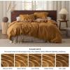 imageBedsure Linen Duvet Cover King Size  Linen Cotton Blend Bedding Set Soft ampamp Cozy 3 Pieces 1 Duvet Cover 104x90 Inches and 2 Pillowcases Natural Color Cooling Bedding Comforter Sold Separately08  Pumpkin Yellow No Comforter