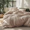 imageBedsure Linen Duvet Cover King Size  Linen Cotton Blend Bedding Set Soft ampamp Cozy 3 Pieces 1 Duvet Cover 104x90 Inches and 2 Pillowcases Natural Color Cooling Bedding Comforter Sold Separately16 Warm Tan No Comforter