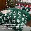 imageBedsure Fluffy Christmas Duvet Cover Set  Ultra Soft Plush Shaggy Comforter Cover Queen Size Warm Flannel Fleece Bed Sets for Winter 3 Pieces Gingerbread Man Pattern Green09  Green Gingerbread No Comforter