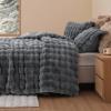 imageBedsure Fluffy Christmas Duvet Cover Set  Ultra Soft Plush Shaggy Comforter Cover Queen Size Warm Flannel Fleece Bed Sets for Winter 3 Pieces Gingerbread Man Pattern Green04  Grey No Comforter