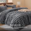 imageBedsure Fluffy Christmas Duvet Cover Set  Ultra Soft Plush Shaggy Comforter Cover Queen Size Warm Flannel Fleece Bed Sets for Winter 3 Pieces Gingerbread Man Pattern Green04  Grey No Comforter