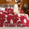 imageBedsure Fluffy Christmas Duvet Cover Set  Ultra Soft Plush Shaggy Comforter Cover Queen Size Warm Flannel Fleece Bed Sets for Winter 3 Pieces Gingerbread Man Pattern Green10  Red Reindeer No Comforter