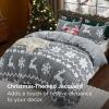 imageBedsure Fluffy Christmas Duvet Cover Set  Ultra Soft Plush Shaggy Comforter Cover Queen Size Warm Flannel Fleece Bed Sets for Winter 3 Pieces Gingerbread Man Pattern Green07  Grey Reindeer No Comforter