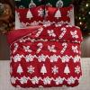 imageBedsure Fluffy Christmas Duvet Cover Set  Ultra Soft Plush Shaggy Comforter Cover Queen Size Warm Flannel Fleece Bed Sets for Winter 3 Pieces Gingerbread Man Pattern Green08  Red Bell No Comforter