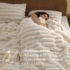 imageBedsure Fluffy Christmas Duvet Cover Set  Ultra Soft Plush Shaggy Comforter Cover Queen Size Warm Flannel Fleece Bed Sets for Winter 3 Pieces Gingerbread Man Pattern Green01  Beige Stripe No Comforter