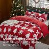 imageBedsure Fluffy Christmas Duvet Cover Set  Ultra Soft Plush Shaggy Comforter Cover Queen Size Warm Flannel Fleece Bed Sets for Winter 3 Pieces Gingerbread Man Pattern Green08  Red Bell No Comforter