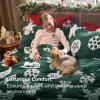 imageBedsure Fluffy Christmas Duvet Cover Set  Ultra Soft Plush Shaggy Comforter Cover Queen Size Warm Flannel Fleece Bed Sets for Winter 3 Pieces Gingerbread Man Pattern Green09  Green Gingerbread No Comforter