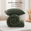 imageBedsure Comforter with 2 Pillow Shams Soft Prewashed Bedding Queen Size Quilted Comforter 90quotx90quot wiht Clover Design Beige Down Alternative Comforter for All Seasons 3 Pieces03olive Greenclover