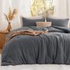 imageBedsure Comforter with 2 Pillow Shams Soft Prewashed Bedding Queen Size Quilted Comforter 90quotx90quot wiht Clover Design Beige Down Alternative Comforter for All Seasons 3 Pieces06dark Greycircle
