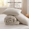 imageBedsure Comforter with 2 Pillow Shams Soft Prewashed Bedding Queen Size Quilted Comforter 90quotx90quot wiht Clover Design Beige Down Alternative Comforter for All Seasons 3 Pieces02beigeclover