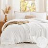 imageBedsure Comforter with 2 Pillow Shams Soft Prewashed Bedding Queen Size Quilted Comforter 90quotx90quot wiht Clover Design Beige Down Alternative Comforter for All Seasons 3 Pieces01whiteclover