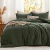 imageBedsure Comforter with 2 Pillow Shams Soft Prewashed Bedding Queen Size Quilted Comforter 90quotx90quot wiht Clover Design Beige Down Alternative Comforter for All Seasons 3 Pieces03olive Greenclover