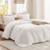 imageBedsure Comforter with 2 Pillow Shams Soft Prewashed Bedding Queen Size Quilted Comforter 90quotx90quot wiht Clover Design Beige Down Alternative Comforter for All Seasons 3 Pieces01whiteclover