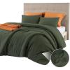 imageBedsure Comforter with 2 Pillow Shams Soft Prewashed Bedding Queen Size Quilted Comforter 90quotx90quot wiht Clover Design Beige Down Alternative Comforter for All Seasons 3 Pieces03olive Greenclover