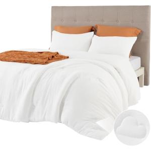 imageBedsure Comforter with 2 Pillow Shams Soft Prewashed Bedding Queen Size Quilted Comforter 90quotx90quot wiht Clover Design Beige Down Alternative Comforter for All Seasons 3 Pieces05whiteclouds