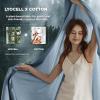 imageBedsure Cooling Sheets Queen  Lyocell Cotton Sheet Set GentleSoft Silky ampamp Breathable Eucalyptus Bed Sheets with Deep Pocket 4 Pieces Luxury Hotel Bedding Grey Blue10  Grey Blue