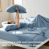 imageBedsure Cooling Sheets Queen  Lyocell Cotton Sheet Set GentleSoft Silky ampamp Breathable Eucalyptus Bed Sheets with Deep Pocket 4 Pieces Luxury Hotel Bedding Grey Blue10  Grey Blue