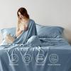 imageBedsure Cooling Sheets Queen  Lyocell Cotton Sheet Set GentleSoft Silky ampamp Breathable Eucalyptus Bed Sheets with Deep Pocket 4 Pieces Luxury Hotel Bedding Grey Blue10  Grey Blue