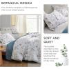 imageBedsure Floral Comforter Set  Queen Bedding Botanical Bed Comforter Queen Set 3 Pieces Lightweight Fluffy Bedding Set Includes 2 Pillow Shams
