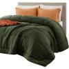 imageBedsure Comforter Duvet Insert  Quilted Comforters Queen Size All Season Duvet Down Alternative Bedding with 8 Tabs Gifts for WomenMen Olive Green Queen 88 x 88 Inches