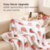 imageBedsure Cute Strawberry Decor Throw Blanket Pink for Kids  Soft Fleece Throw Home Decor for Girls Women Teens as Birthday Gifts GentleSoft Cozy Fruit Pattern Blankets for Couch Bed Camping 50x60Strawberry