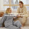 imageBedsure Flannel Pajamas for Women Set Winter Fuzzy Fleece Pajama Loungewear 2 Piece Soft Cozy Warm Sherpa SleepwearGrey