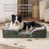 imageBedsure Orthopedic Dog Beds Large Sized Dog  Washable Large Dog Cat Bed Waterproof Comfort Dogs Couch Sofa with Washable Removable Cover Pet Bed with Nonskid Bottom Grey 35quotDark Green
