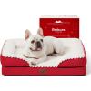 imageBedsure Orthopedic Dog Beds Large Sized Dog  Washable Large Dog Cat Bed Waterproof Comfort Dogs Couch Sofa with Washable Removable Cover Pet Bed with Nonskid Bottom Grey 35quotRed