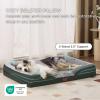 imageBedsure Orthopedic Dog Beds Large Sized Dog  Washable Large Dog Cat Bed Waterproof Comfort Dogs Couch Sofa with Washable Removable Cover Pet Bed with Nonskid Bottom Grey 35quotDark Green