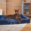imageBedsure Orthopedic Dog Beds Large Sized Dog  Washable Large Dog Cat Bed Waterproof Comfort Dogs Couch Sofa with Washable Removable Cover Pet Bed with Nonskid Bottom Grey 35quotBlue Navy