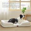 imageBedsure Orthopedic Dog Beds Large Sized Dog  Washable Large Dog Cat Bed Waterproof Comfort Dogs Couch Sofa with Washable Removable Cover Pet Bed with Nonskid Bottom Grey 35quotIvory