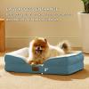 imageBedsure Orthopedic Dog Beds Large Sized Dog  Washable Large Dog Cat Bed Waterproof Comfort Dogs Couch Sofa with Washable Removable Cover Pet Bed with Nonskid Bottom Grey 35quotDune Haze Blue