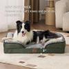 imageBedsure Orthopedic Dog Beds Large Sized Dog  Washable Large Dog Cat Bed Waterproof Comfort Dogs Couch Sofa with Washable Removable Cover Pet Bed with Nonskid Bottom Grey 35quotDark Green