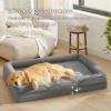 imageBedsure Orthopedic Dog Beds Large Sized Dog  Washable Large Dog Cat Bed Waterproof Comfort Dogs Couch Sofa with Washable Removable Cover Pet Bed with Nonskid Bottom Grey 35quotGrey