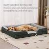 imageBedsure Orthopedic Dog Beds Large Sized Dog  Washable Large Dog Cat Bed Waterproof Comfort Dogs Couch Sofa with Washable Removable Cover Pet Bed with Nonskid Bottom Grey 35quotDark Green