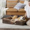 imageBedsure Orthopedic Dog Beds Large Sized Dog  Washable Large Dog Cat Bed Waterproof Comfort Dogs Couch Sofa with Washable Removable Cover Pet Bed with Nonskid Bottom Grey 35quotBrown