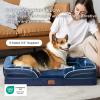 imageBedsure Orthopedic Dog Beds Large Sized Dog  Washable Large Dog Cat Bed Waterproof Comfort Dogs Couch Sofa with Washable Removable Cover Pet Bed with Nonskid Bottom Grey 35quotBlue Navy