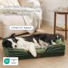 imageBedsure Orthopedic Dog Beds Large Sized Dog  Washable Large Dog Cat Bed Waterproof Comfort Dogs Couch Sofa with Washable Removable Cover Pet Bed with Nonskid Bottom Grey 35quotMoss Green