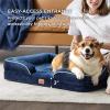 imageBedsure Orthopedic Dog Beds Large Sized Dog  Washable Large Dog Cat Bed Waterproof Comfort Dogs Couch Sofa with Washable Removable Cover Pet Bed with Nonskid Bottom Grey 35quotBlue Navy