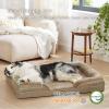 imageBedsure Orthopedic Dog Beds Large Sized Dog  Washable Large Dog Cat Bed Waterproof Comfort Dogs Couch Sofa with Washable Removable Cover Pet Bed with Nonskid Bottom Grey 35quotHazel