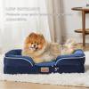 imageBedsure Orthopedic Dog Beds Large Sized Dog  Washable Large Dog Cat Bed Waterproof Comfort Dogs Couch Sofa with Washable Removable Cover Pet Bed with Nonskid Bottom Grey 35quotBlue Navy