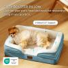 imageBedsure Orthopedic Dog Beds Large Sized Dog  Washable Large Dog Cat Bed Waterproof Comfort Dogs Couch Sofa with Washable Removable Cover Pet Bed with Nonskid Bottom Grey 35quotDune Haze Blue